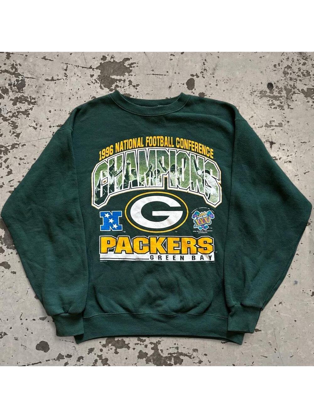 Mens Vintage Lee Sport Green Bay Packers Sweatshirt Size XL